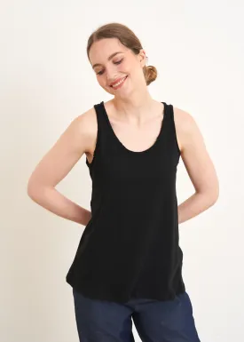 BRIT VEST TOP - BLACK