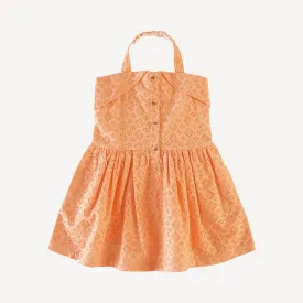 100 acre wood halter dress | soft apricot | organic cotton woven eyelet