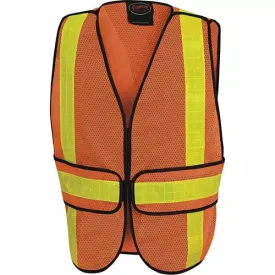 All-Purpose Mesh Safety Vest, High Visibility Orange, Polyester