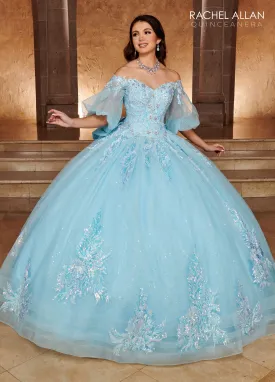 Applique Puff Sleeve Quinceanera Dress by Rachel Allan RQ1110