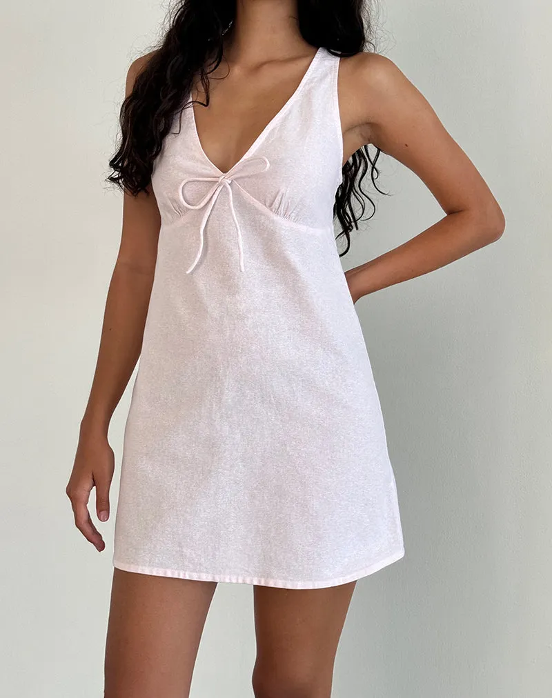 Asatari Tie Front Dress in Light Pink