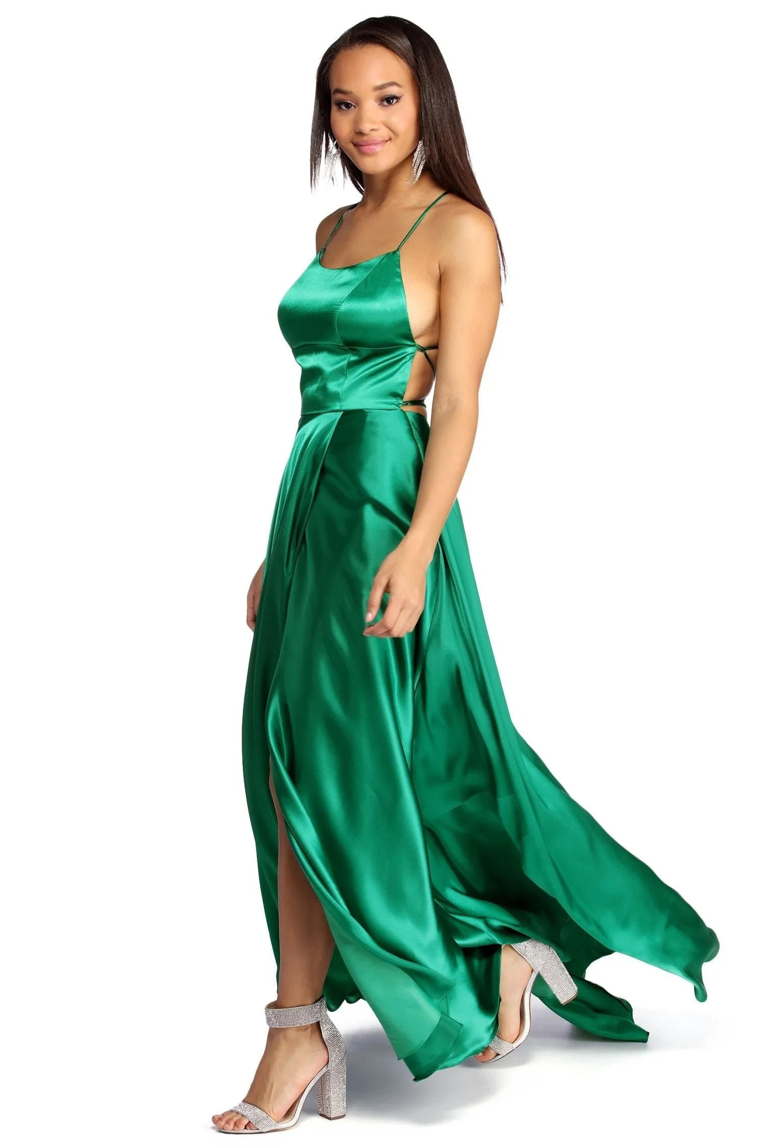 Aurelia Formal Stylish Satin Lattice Dress