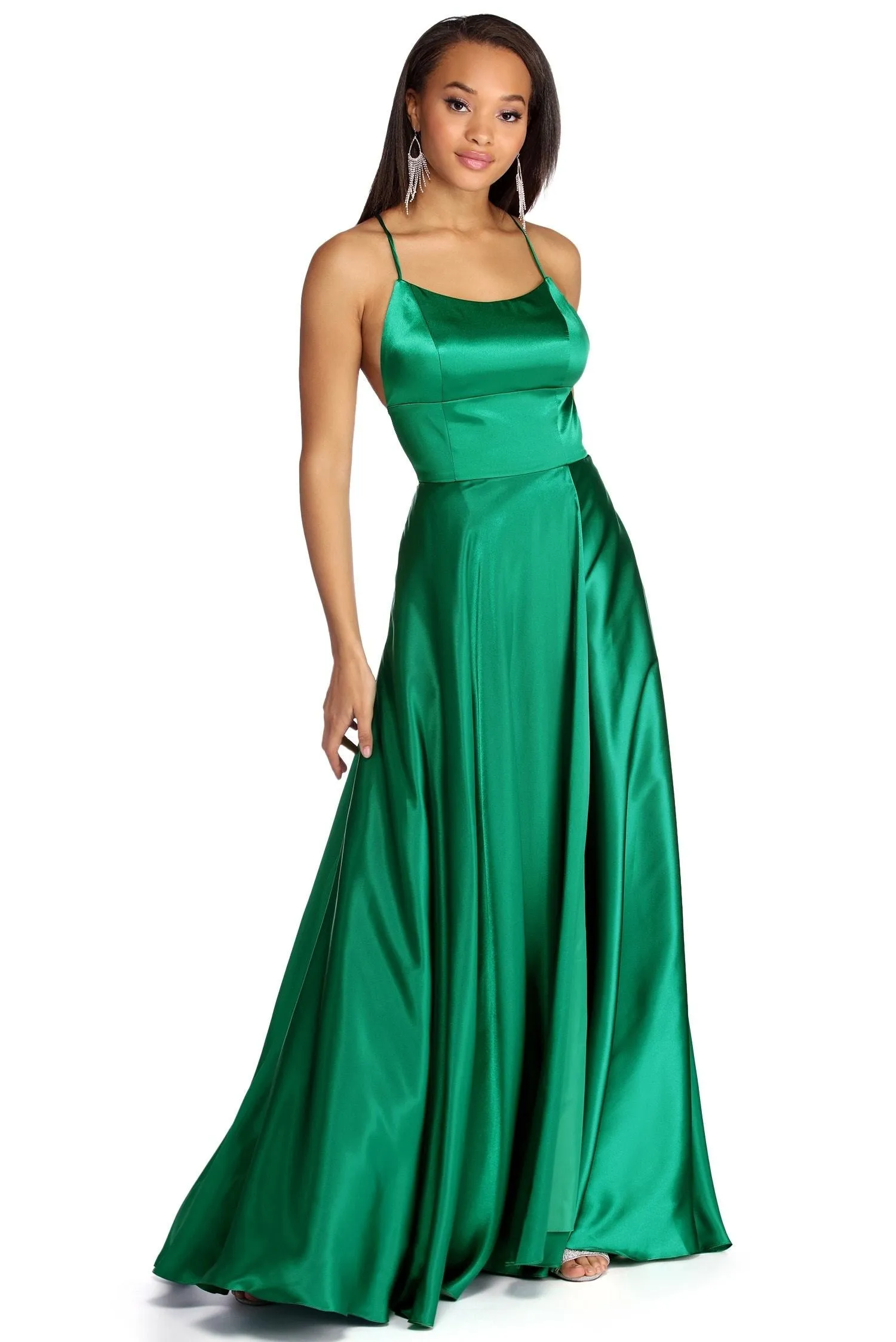 Aurelia Formal Stylish Satin Lattice Dress