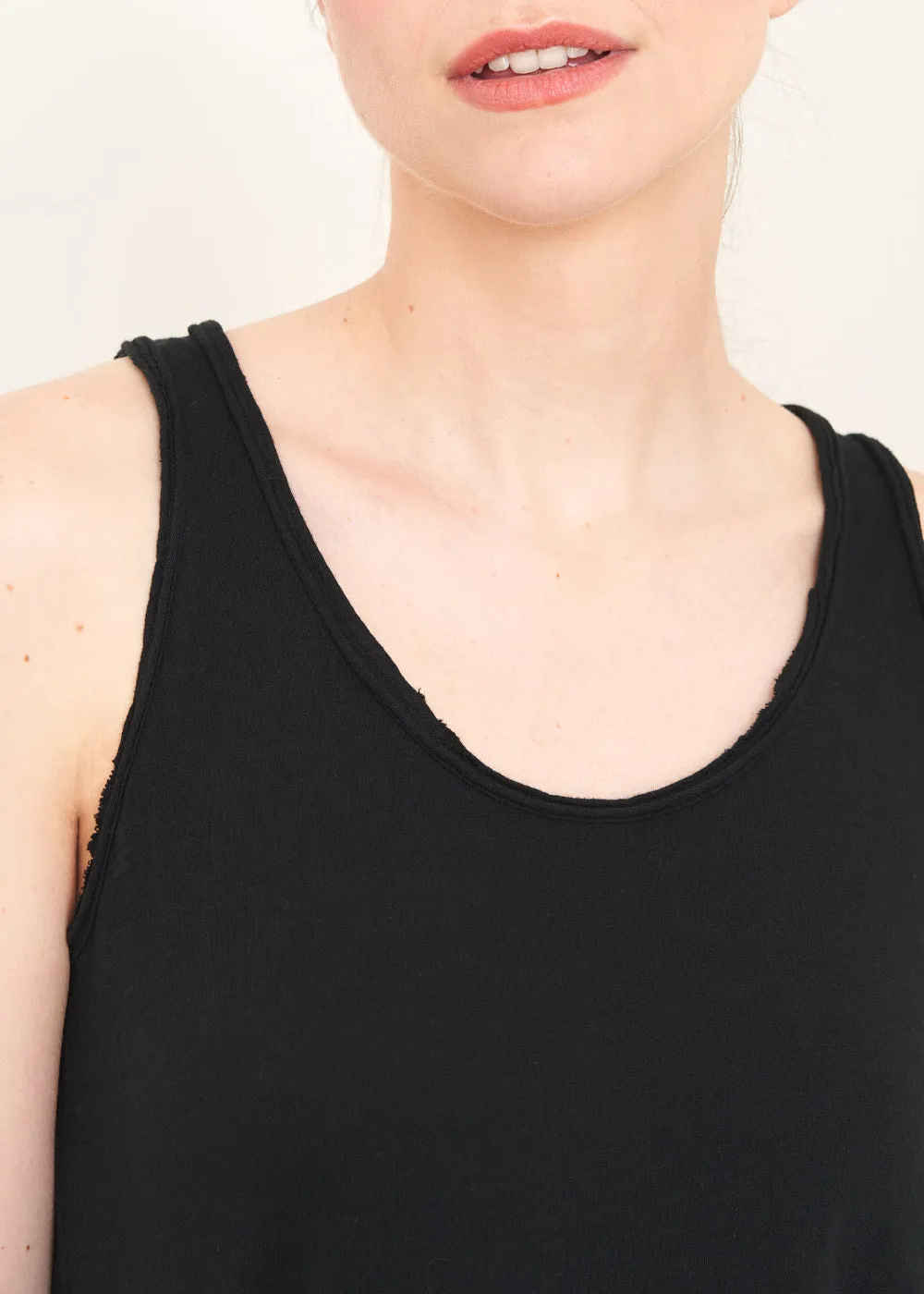 BRIT VEST TOP - BLACK