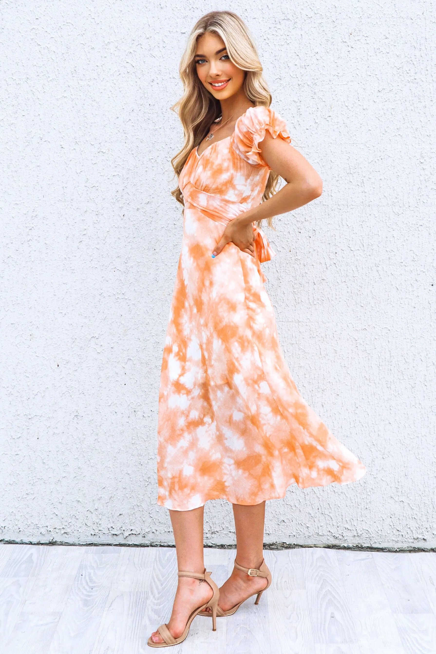 Claudia Midi Dress - Sunset Print