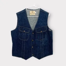 Dee Cee Brand Vintage Denim Vest | Blue | L (42-44) | Snap-Up | Made in USA | VGC