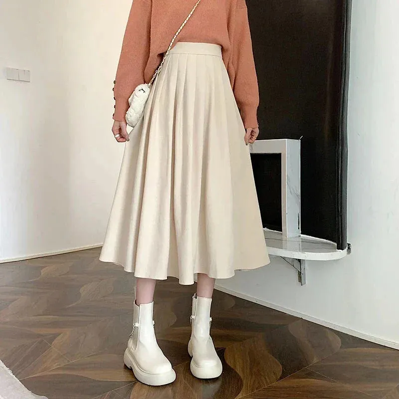 Fashion Korean College Thick A-line Skirt