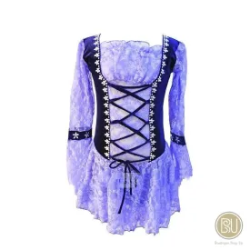 Figure Skating Dress Lilac Lace Purple Vest Folkloric Theme