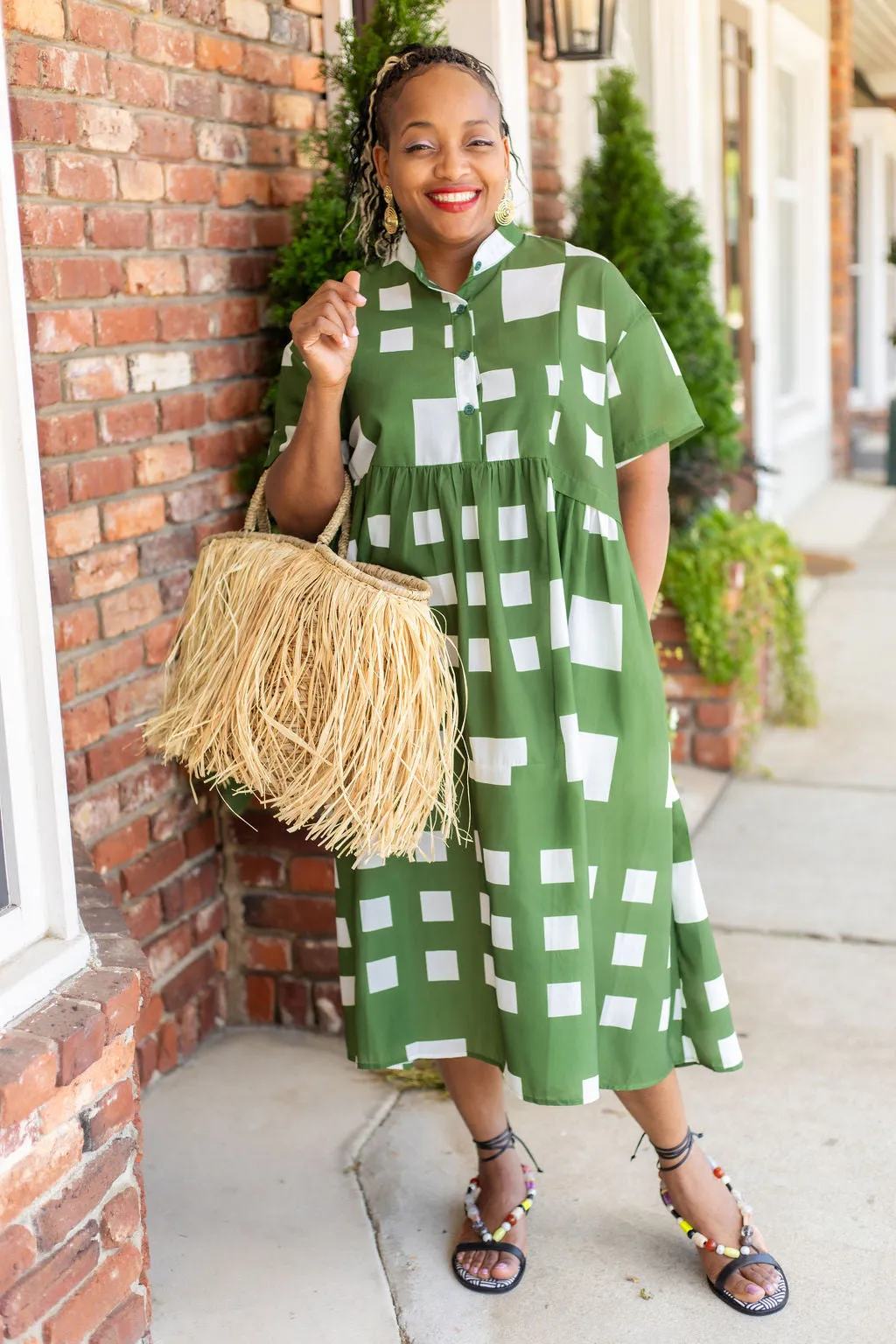 Green Squares Dress