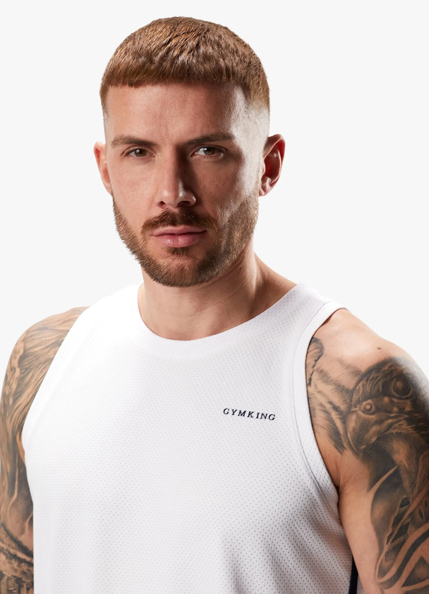 Gym King Higher State Vest - White