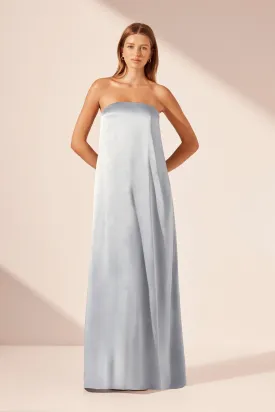 LA LUNE STRAPLESS COLUMN MAXI DRESS - POWDER BLUE