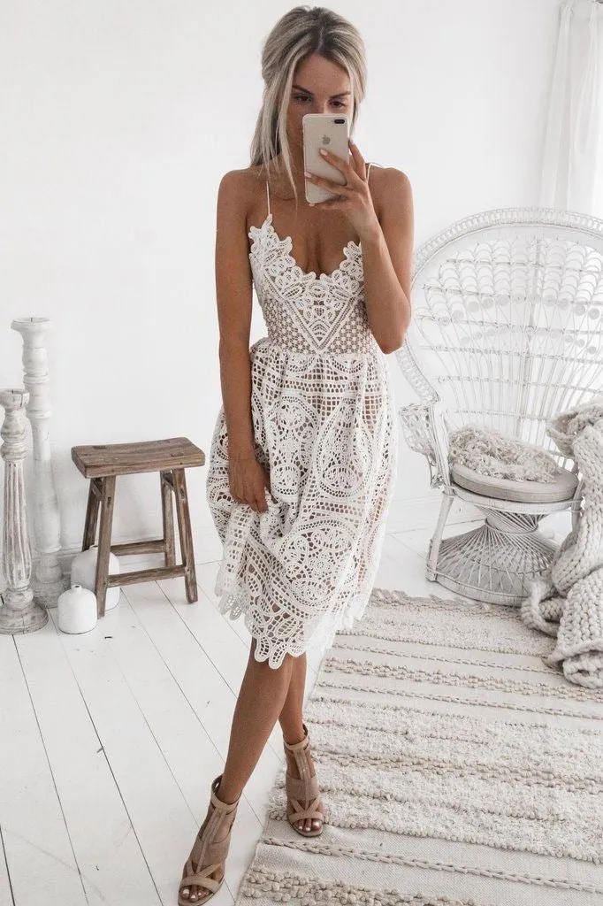 Lace Halter Bohemian Party Dress, Everyday Summer Dress