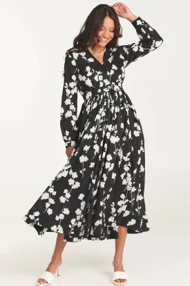 Leila Maxi Black White Floral