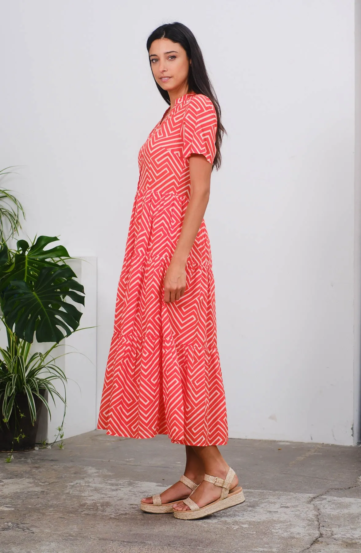 Maxi Dress in Zeds Orange Print