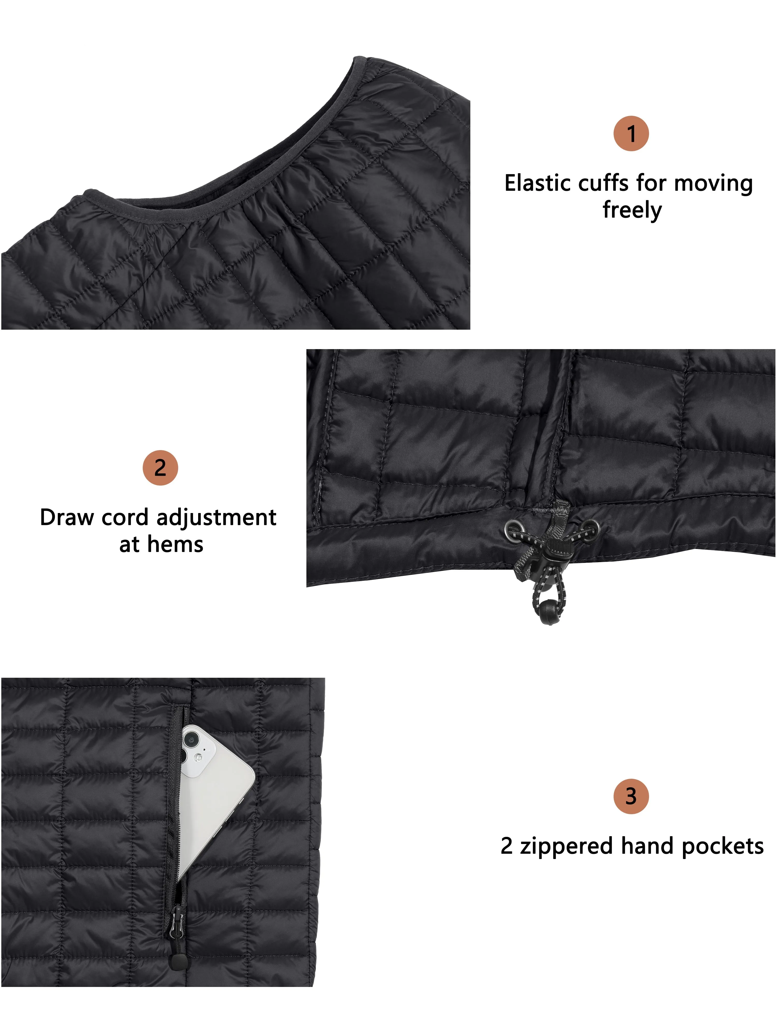 Men's Puffer Vest, Lightweight Warm Sleeveless Jacket for Hiking Travel Golf