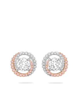 Monaco Pink and White Diamond Stud Earrings