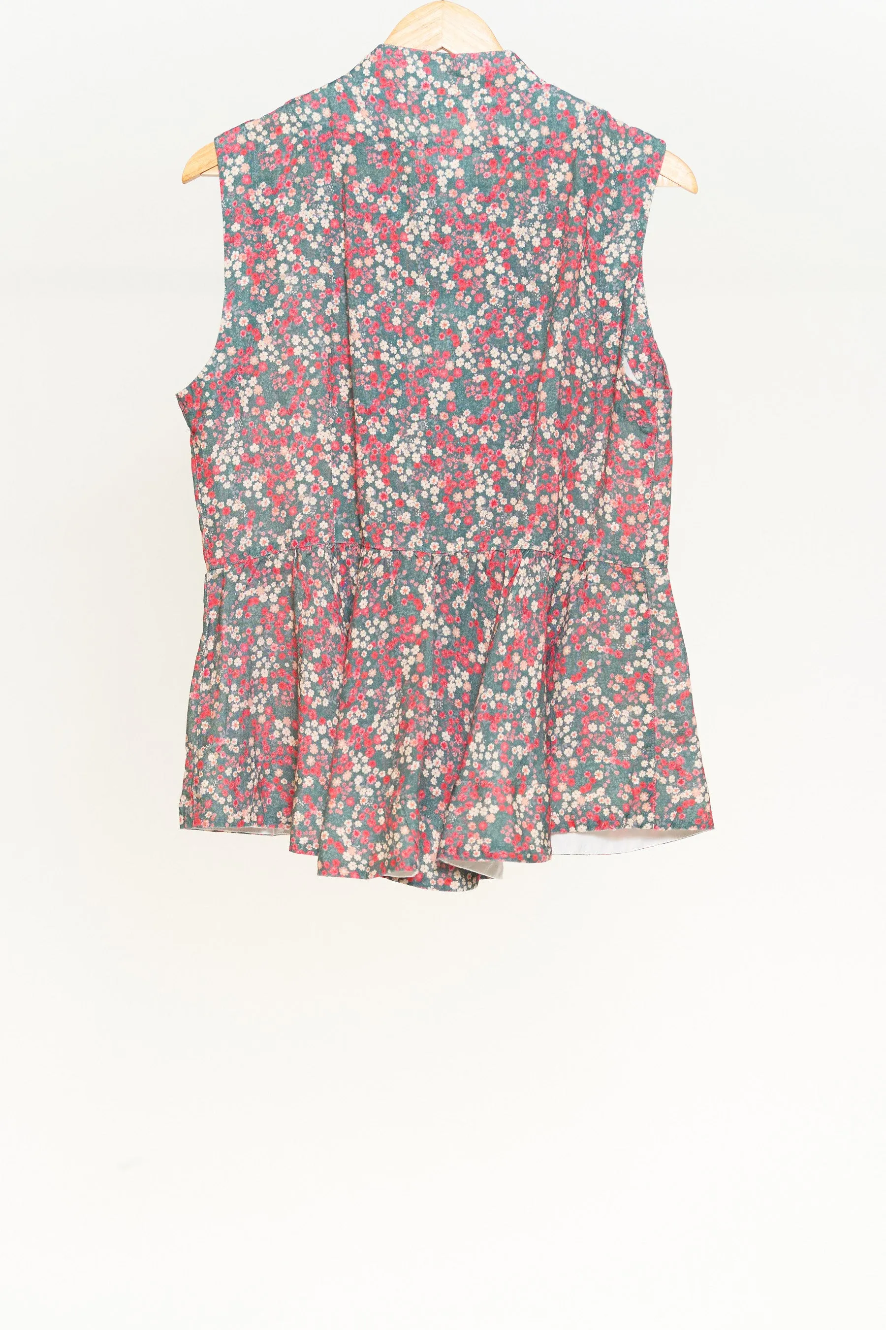 Peplum Vest, Ditsy Floral, Sleeveless