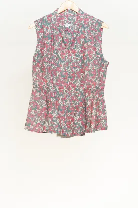 Peplum Vest, Ditsy Floral, Sleeveless