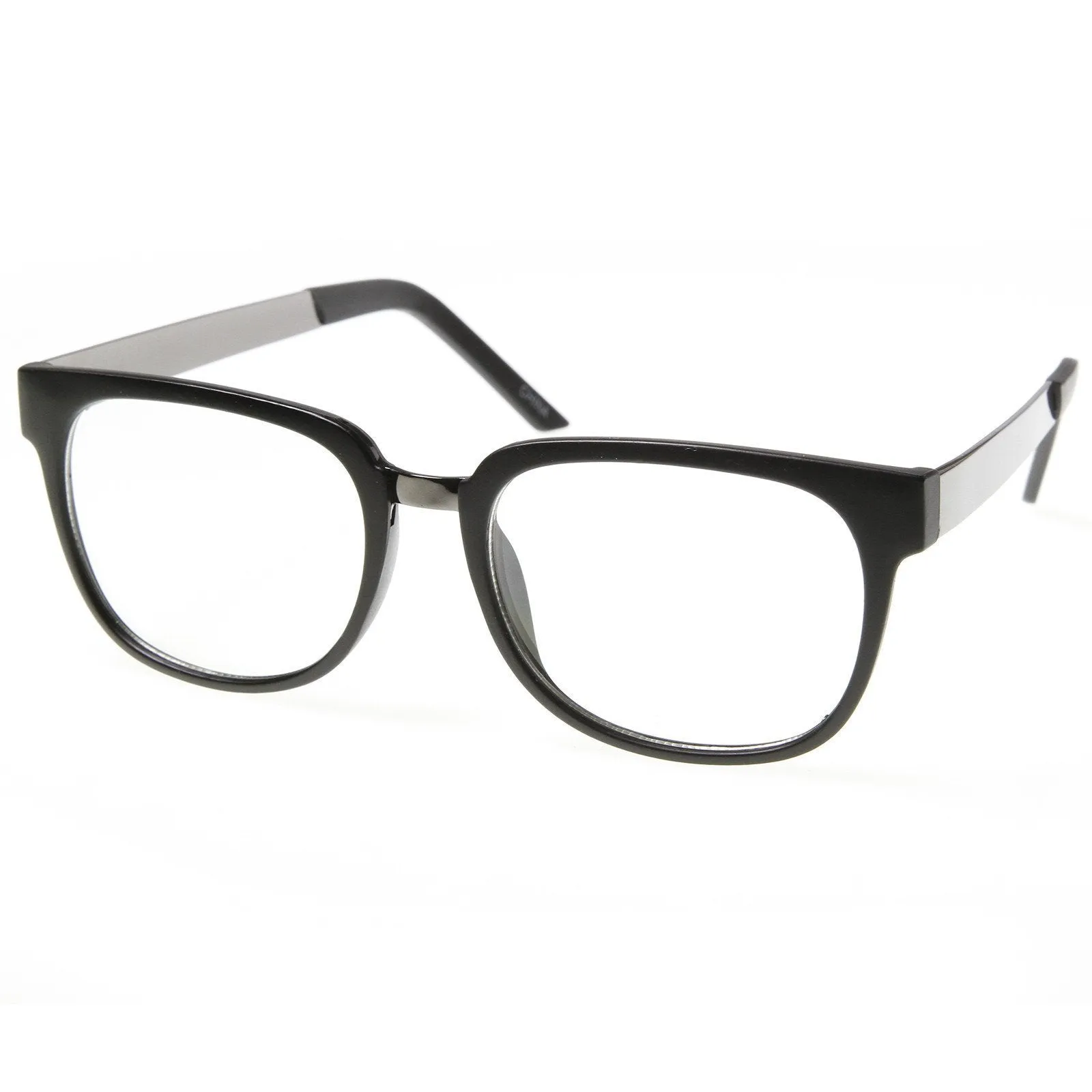 Premium Metal Arm Fashion Square Clear Lens Glasses