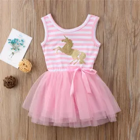 Striped Unicorn Tutu Dress