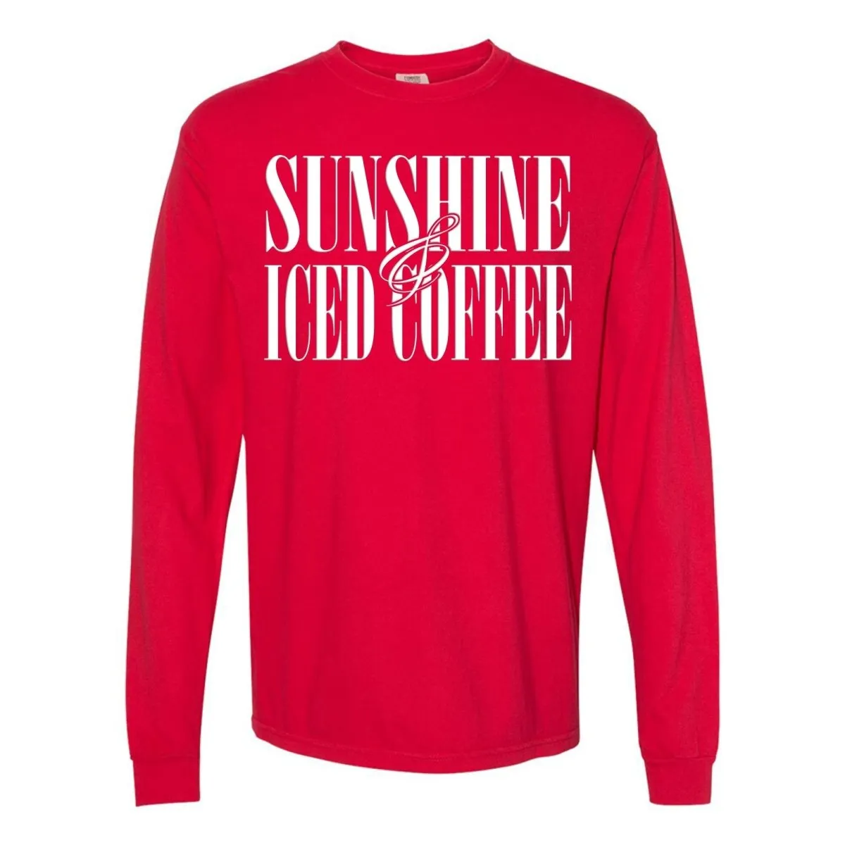 'Sunshine & Iced Coffee' PUFF Long Sleeve T-Shirt