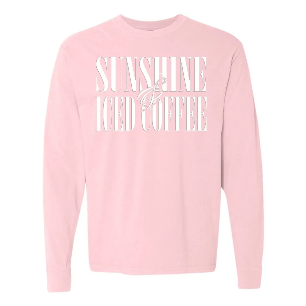 'Sunshine & Iced Coffee' PUFF Long Sleeve T-Shirt