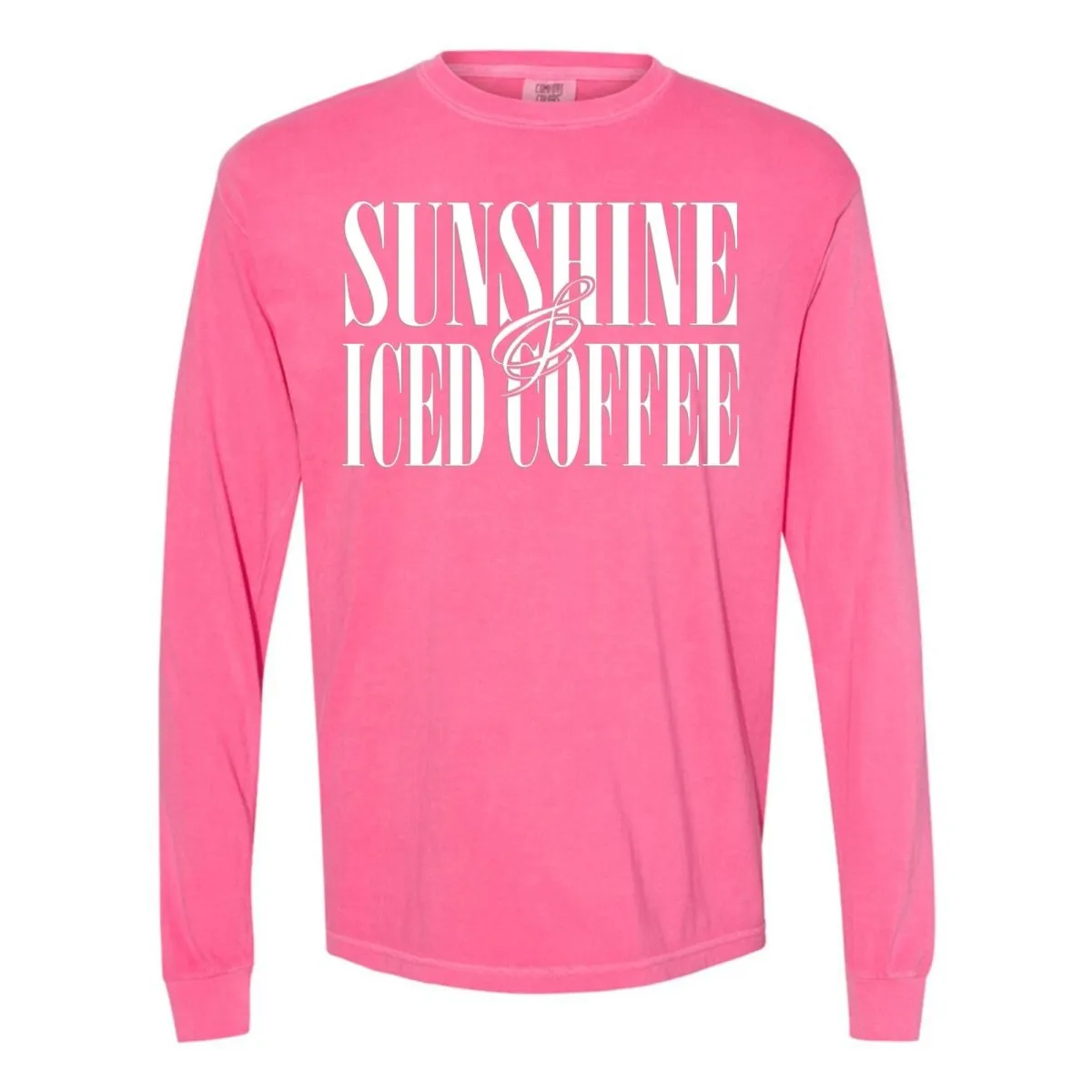 'Sunshine & Iced Coffee' PUFF Long Sleeve T-Shirt