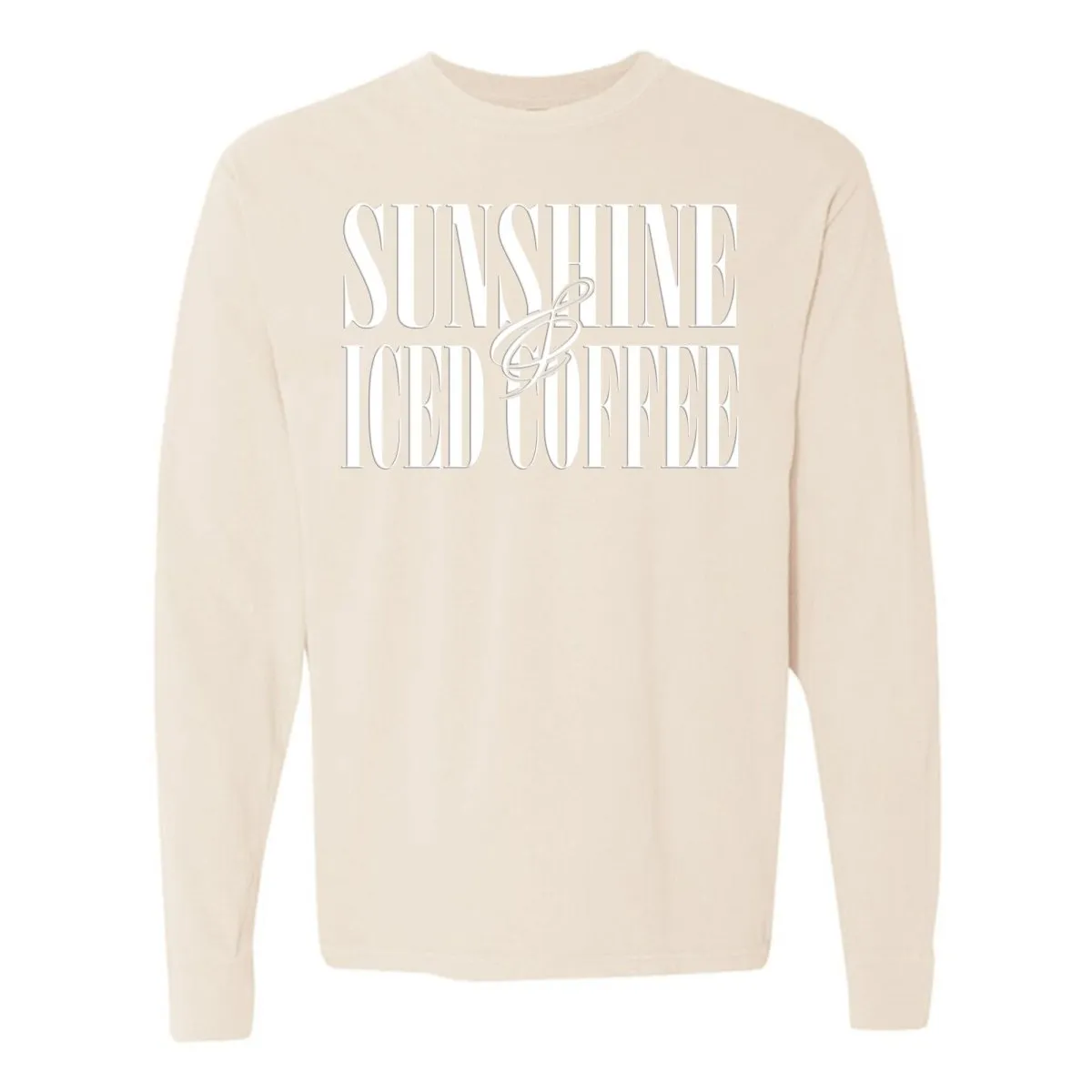 'Sunshine & Iced Coffee' PUFF Long Sleeve T-Shirt