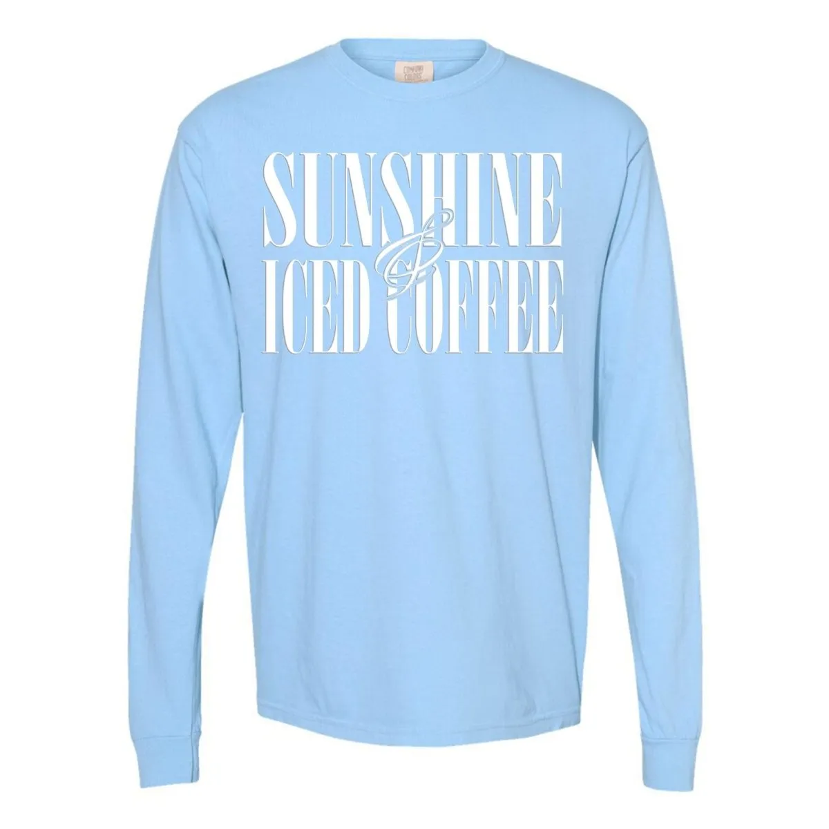 'Sunshine & Iced Coffee' PUFF Long Sleeve T-Shirt