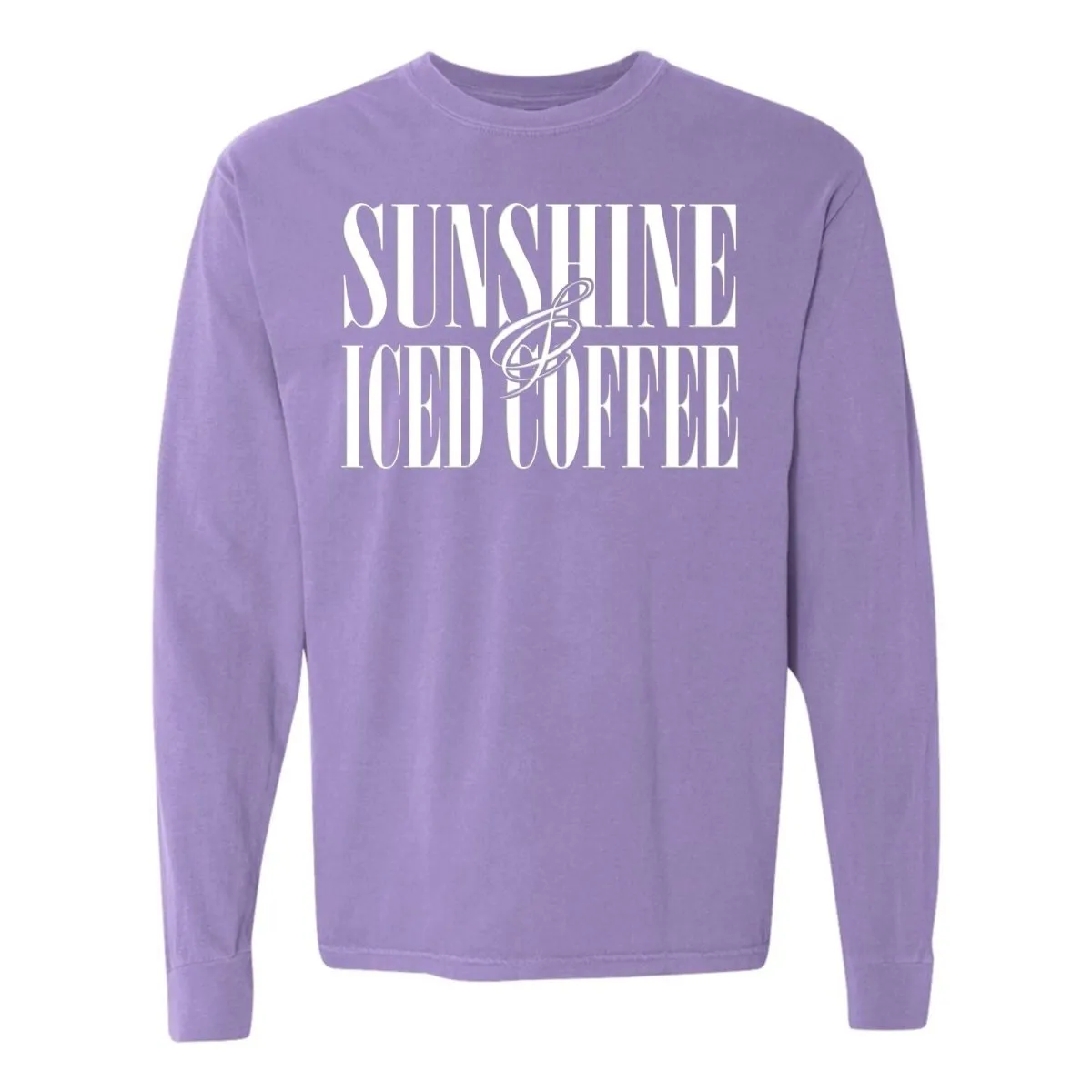 'Sunshine & Iced Coffee' PUFF Long Sleeve T-Shirt