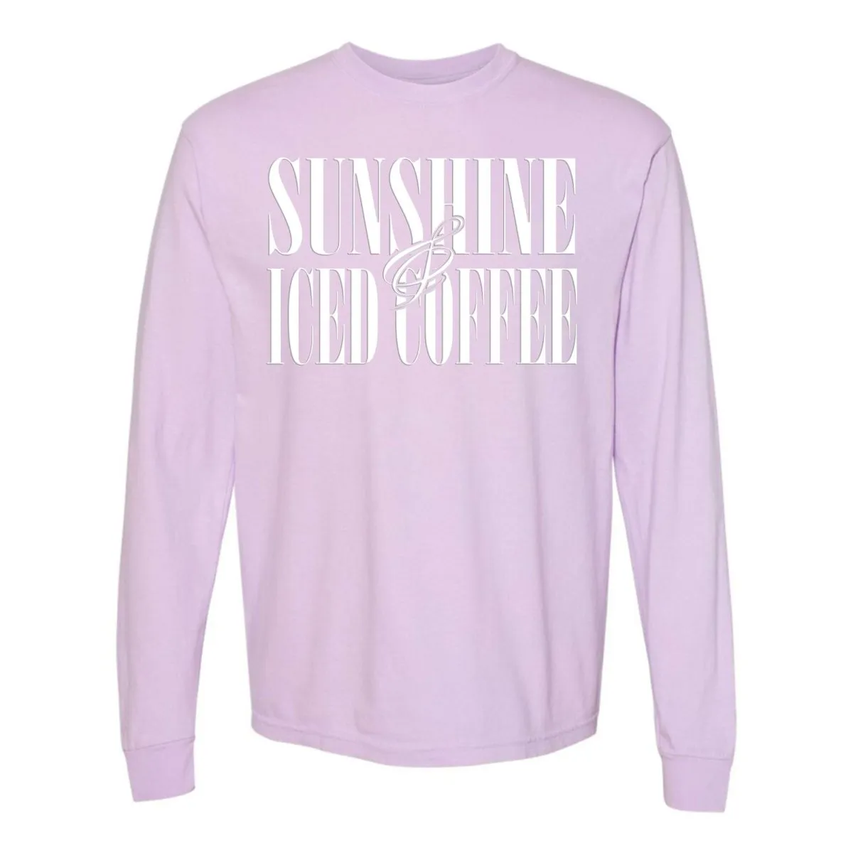 'Sunshine & Iced Coffee' PUFF Long Sleeve T-Shirt