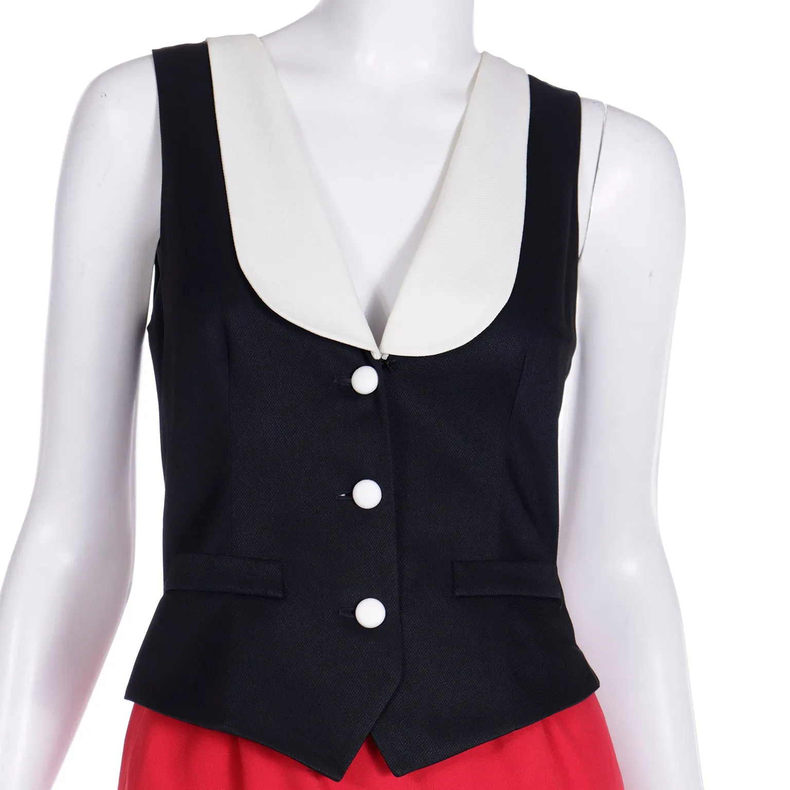 Vintage Franco Moschino Olive Oyl Inspired Red Black & White Dress