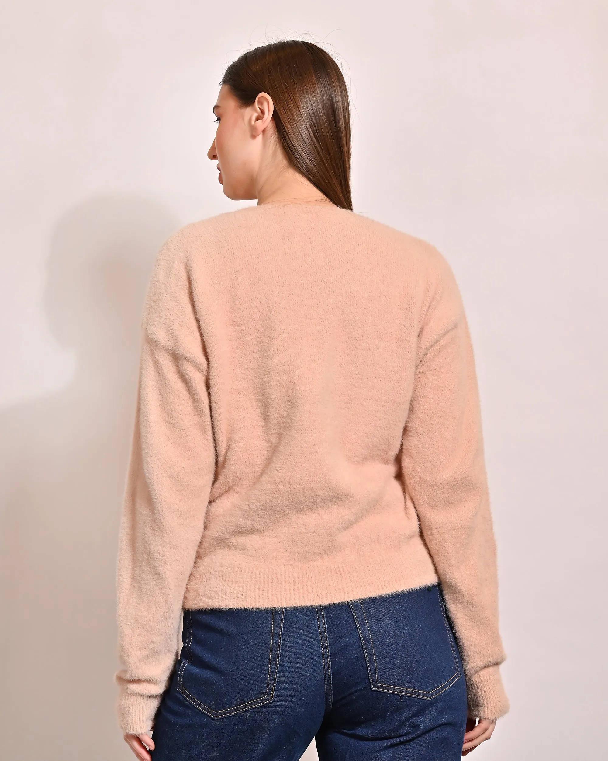 Women Baby Pink Sweater