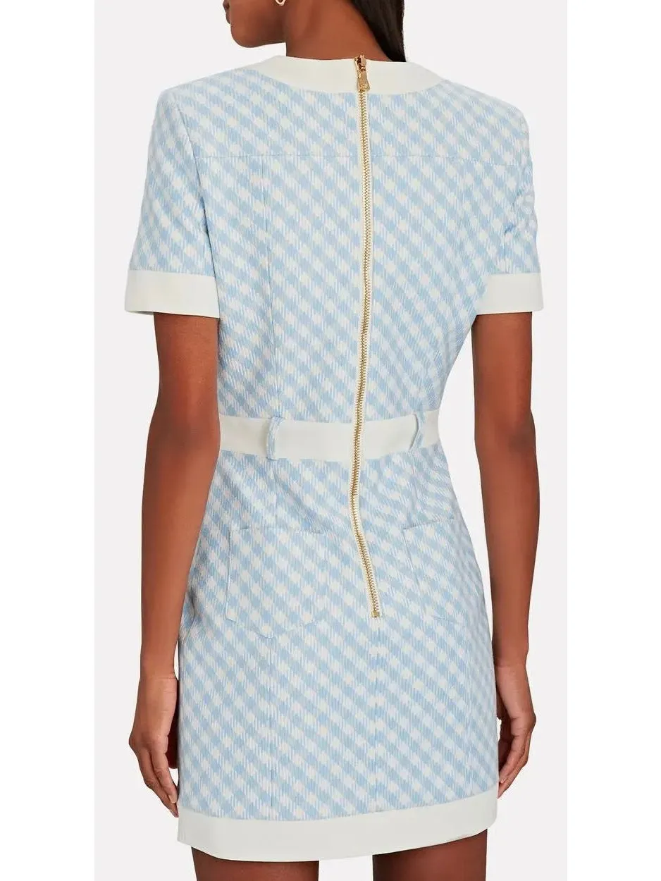 Women’s Buttoned Gingham Mini Dress