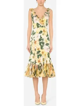 Women’s Camellia-Print Midi Dress