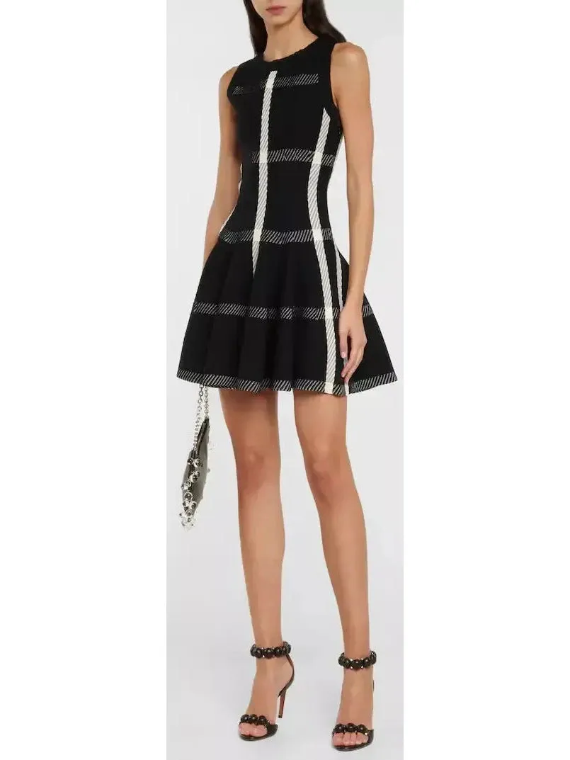 Women’s Check Knit Mini Dress