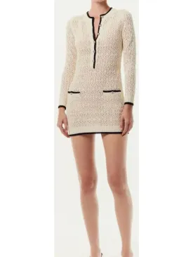 Women’s Cotton Knit Crochet Style Long-Sleeve Mini Dress