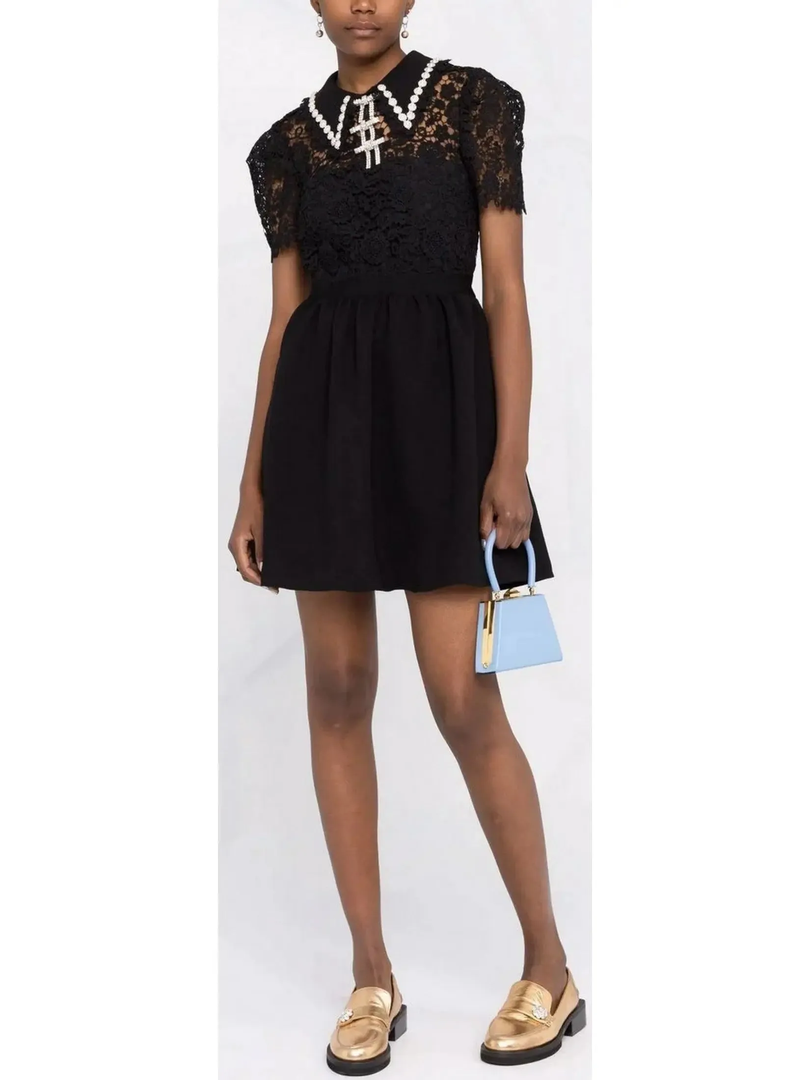 Women’s Embellished Guipure Lace Mini Dress