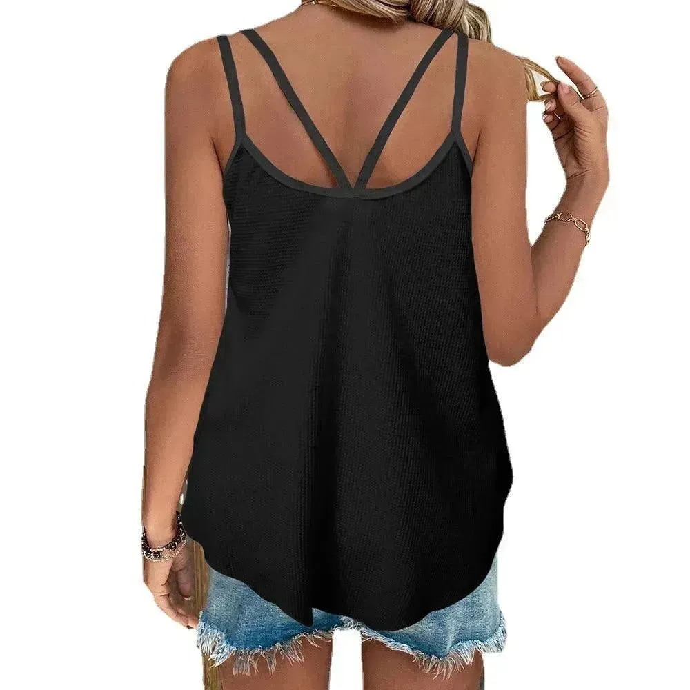 Women's Printed Knitted Vest Top