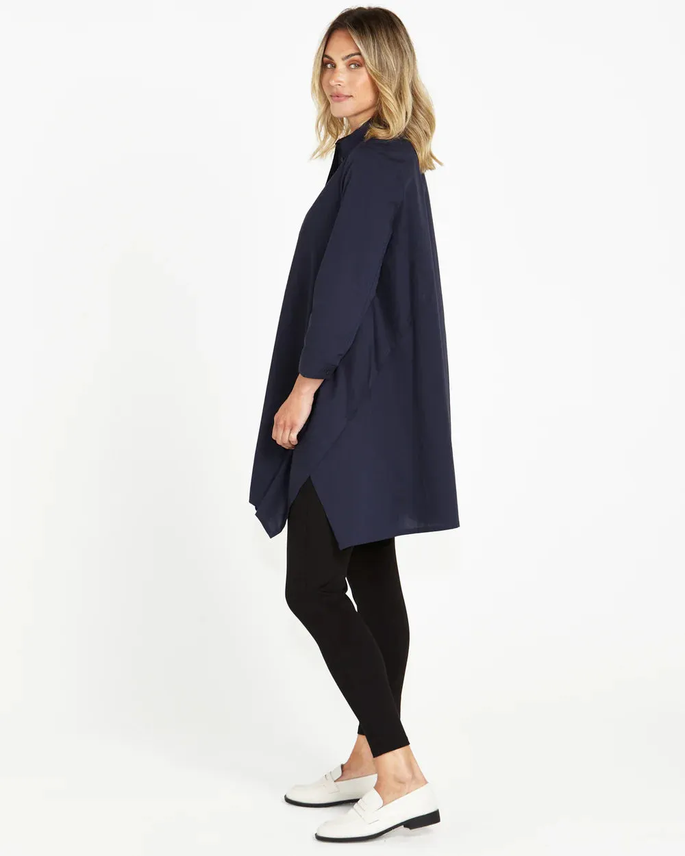 Zaida Tunic Shirt -Dark Bllue